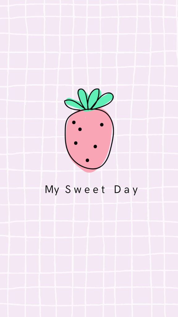 Lavender kawaii aesthetic strawberry wallpaper