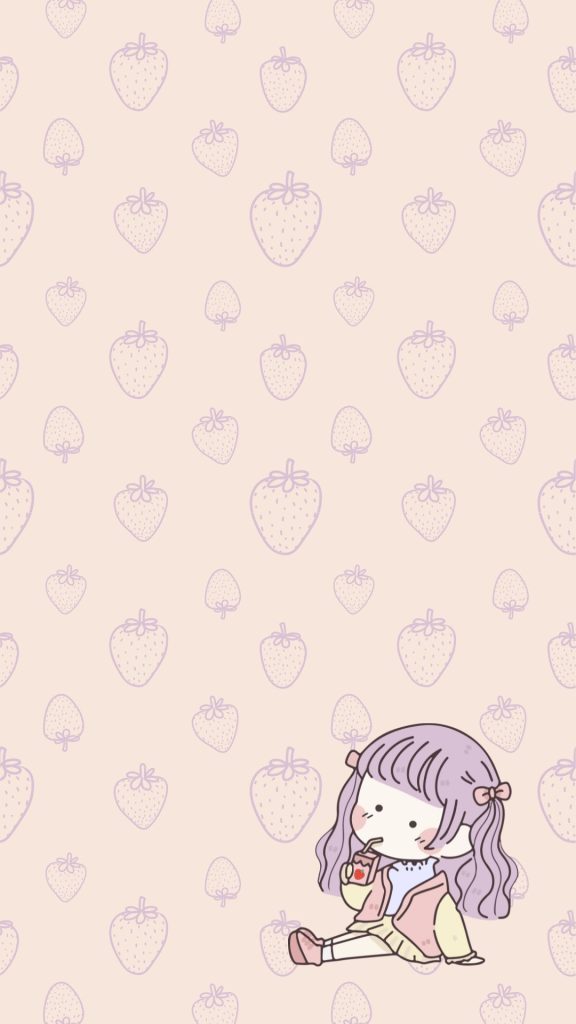 Light shaded aesthetic strawberry wallpaper