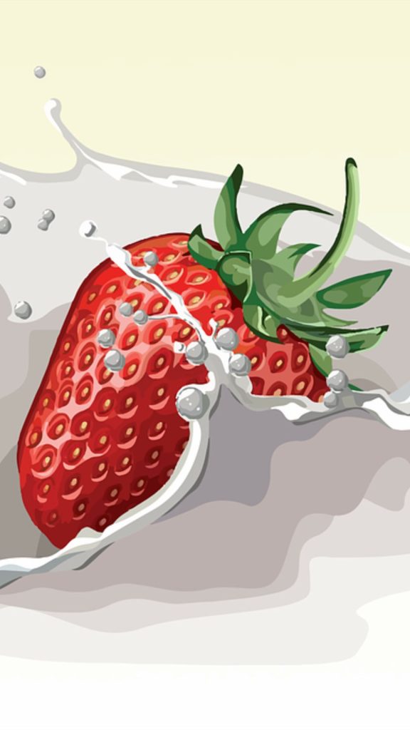 Milky strawberry Aesthetic Strawberry wallpaper