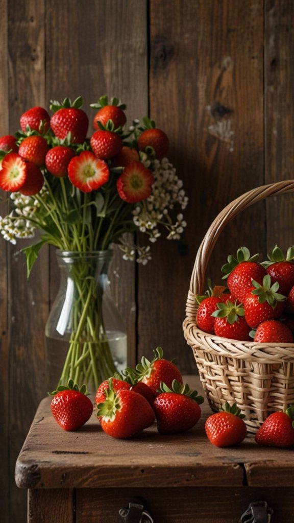 Natural strawberry wallpaper