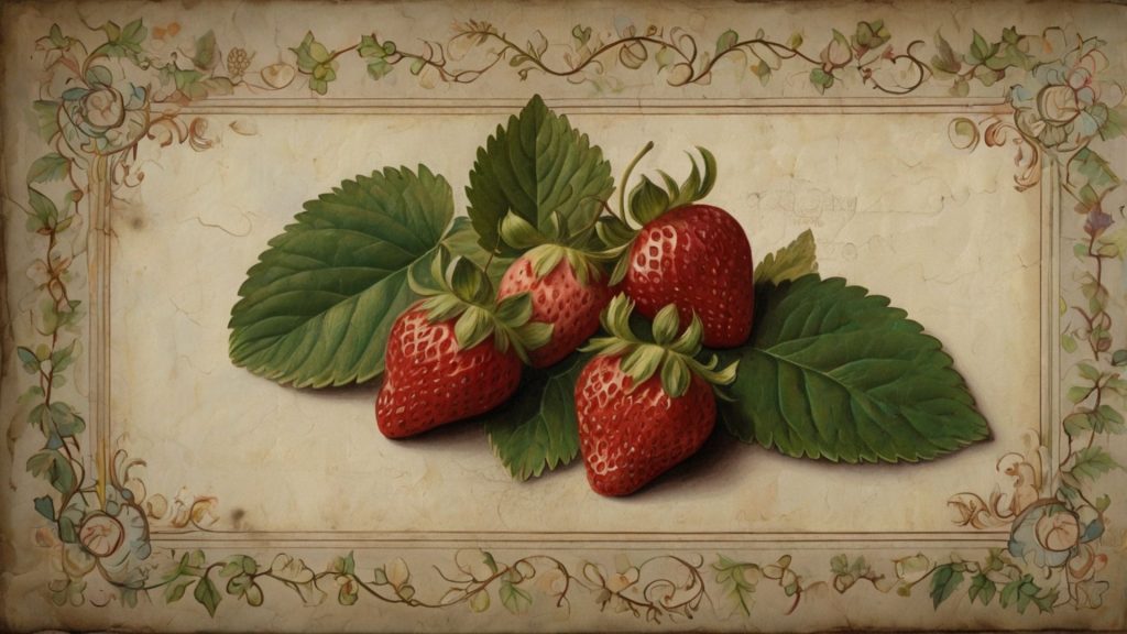 Nineteens inspired strawberries with green leaves strawberry desktop wallpaper