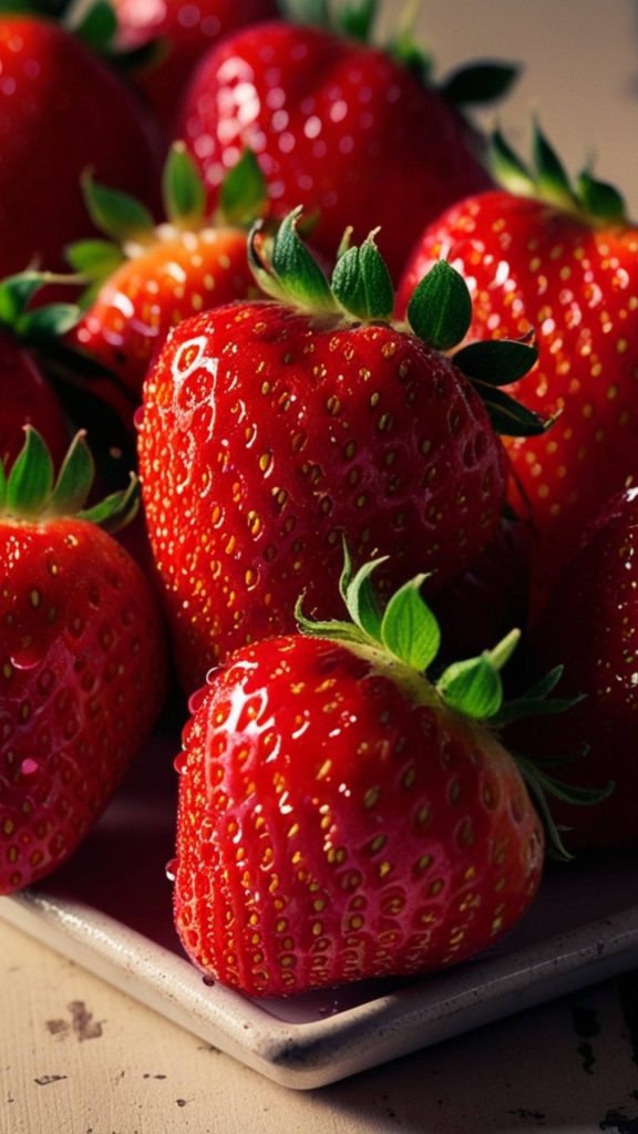 Organic texture strawberry wallpaper
