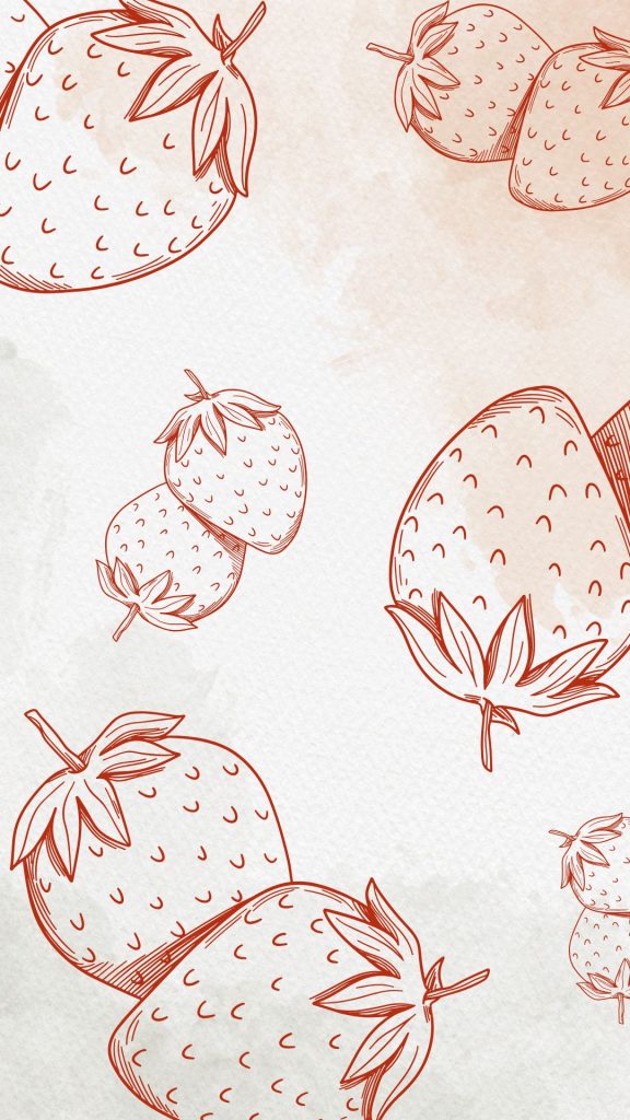 Pastel pink strawberries Aesthetic Strawberry wallpaper