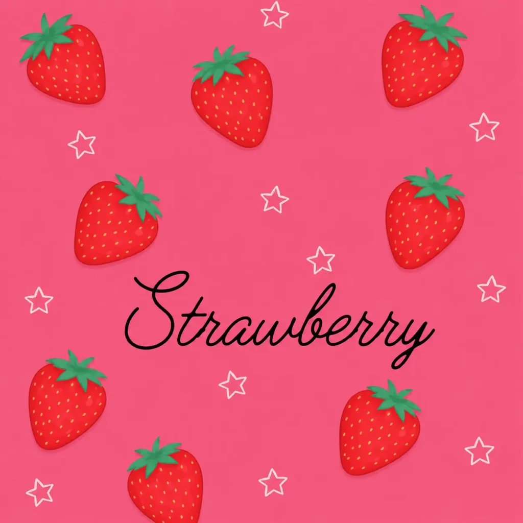 Pastel strawberry pattern with stars