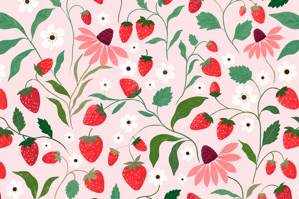 Pink Strawberry Wallpaper