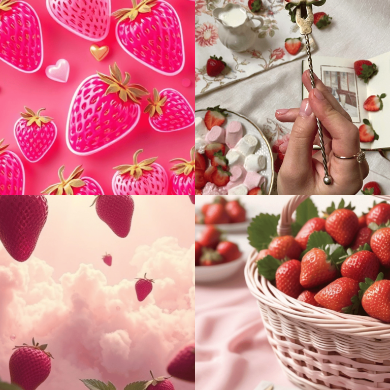 Pink Strawberry Wallpaper