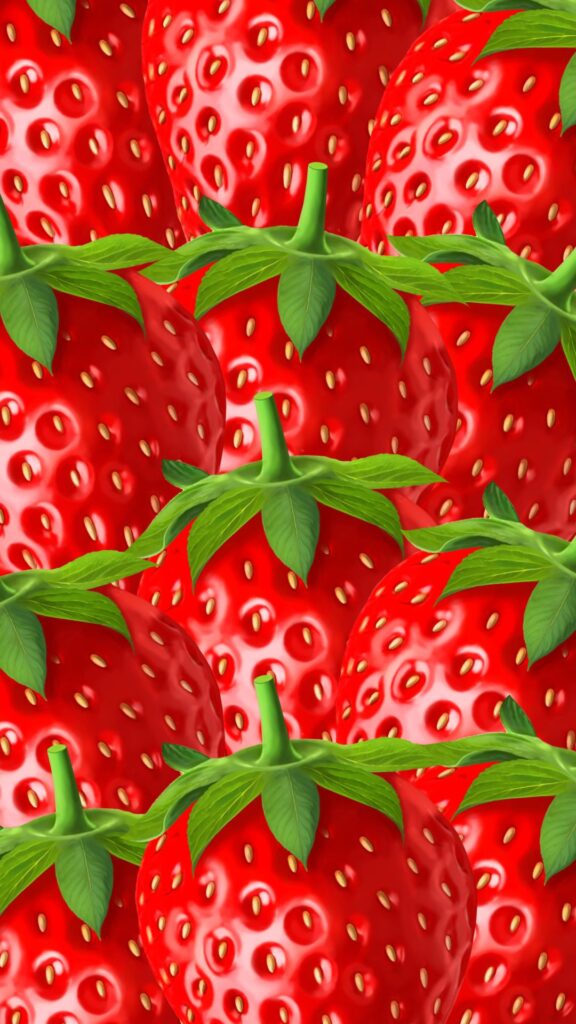 Red Cute Strawberry Daily Reminder Phone Wallpaper