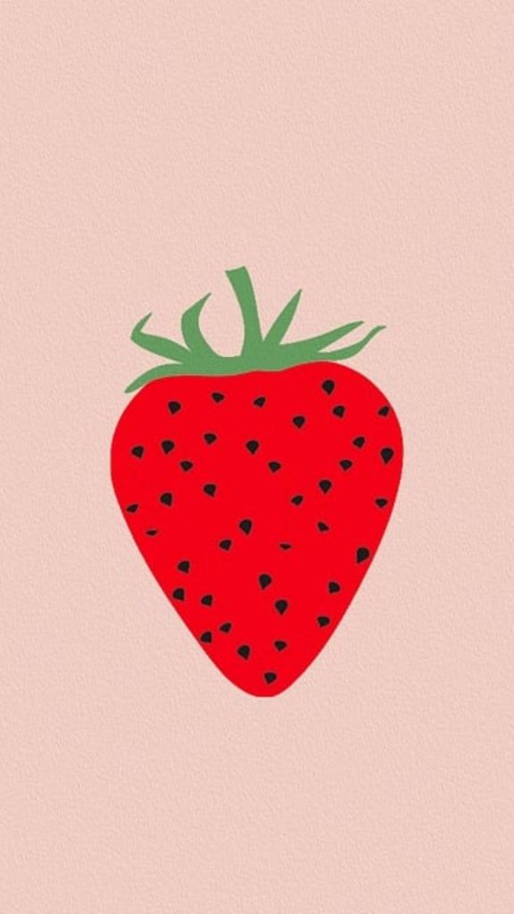 Red strawberry on pink background Aesthetic Strawberry wallpaper