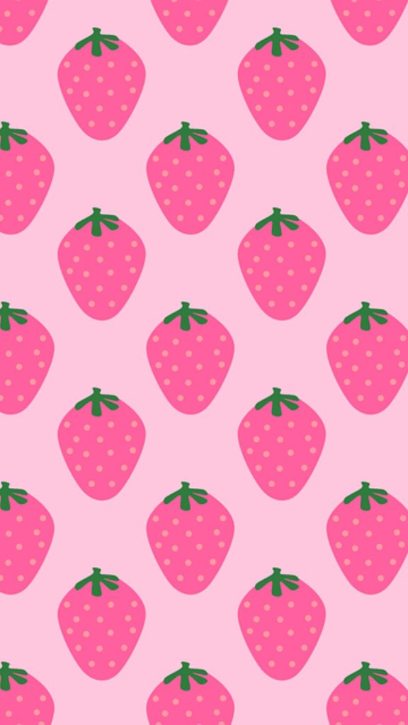 Soft tones Aesthetic Strawberry wallpaper