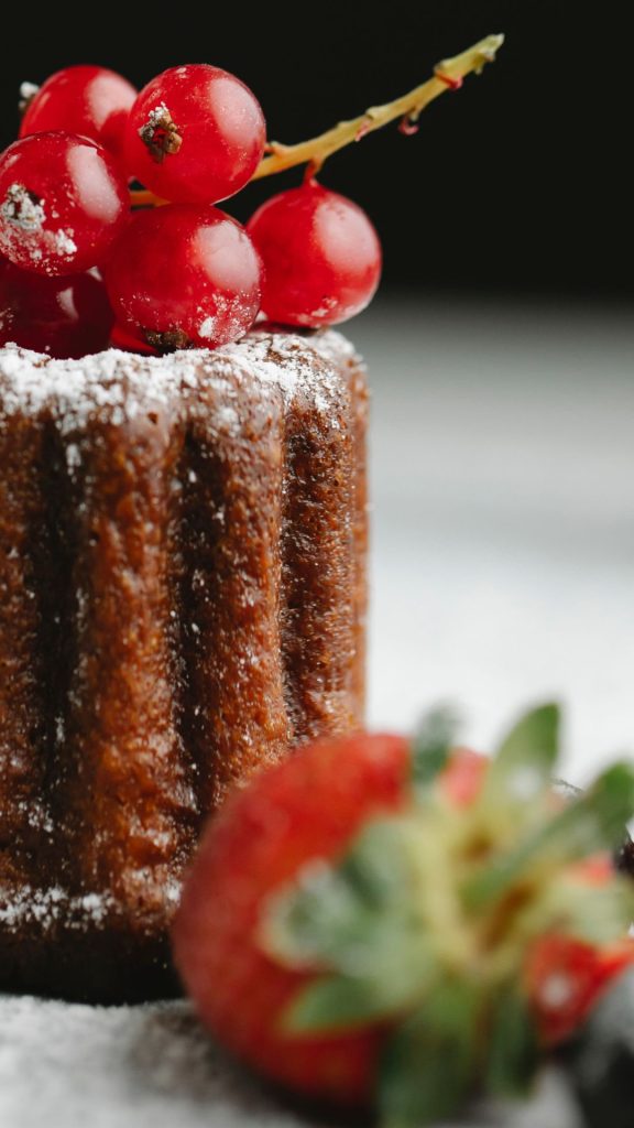 Strawberries with cinnamon cake and cherries strawberry phone wallpaper