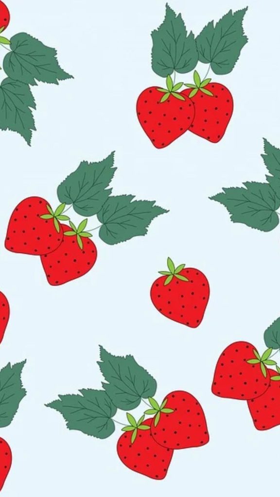 Strawberries with pastel theme Aesthetic Strawberry wallpaper