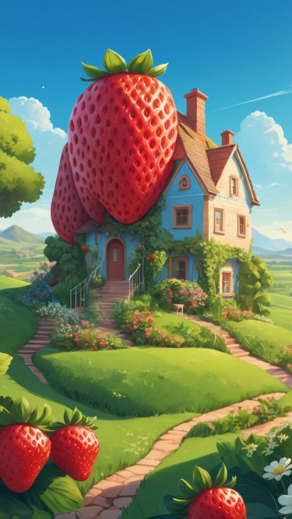 Strawberry Cottage strawberry shortcake cartoon wallpaper