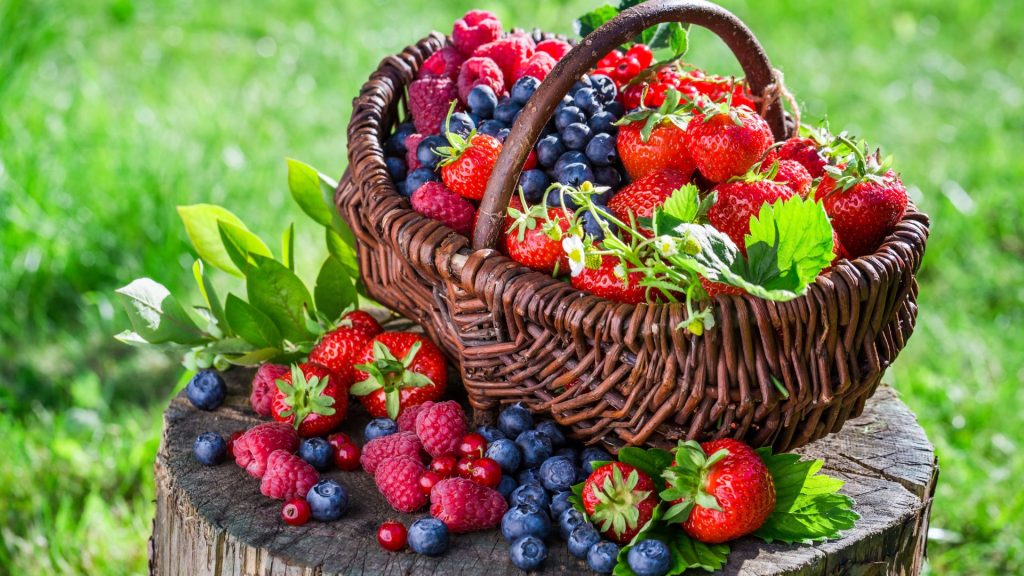 Strawberry and fruit basket strawberry wallpaper for laptop
