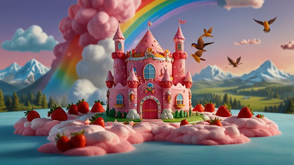 Strawberry castle rainbow themed Strawberry Wallpapers for Laptop