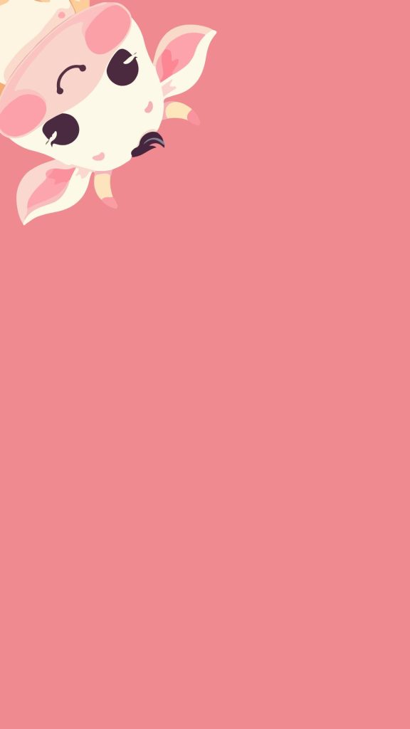 Strawberry cow with beautiful pink background cute strawberry cow wallpaper