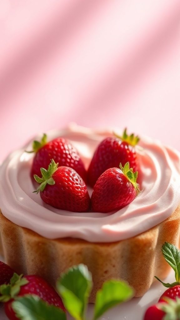 Strawberry desert pink strawberry wallpaper