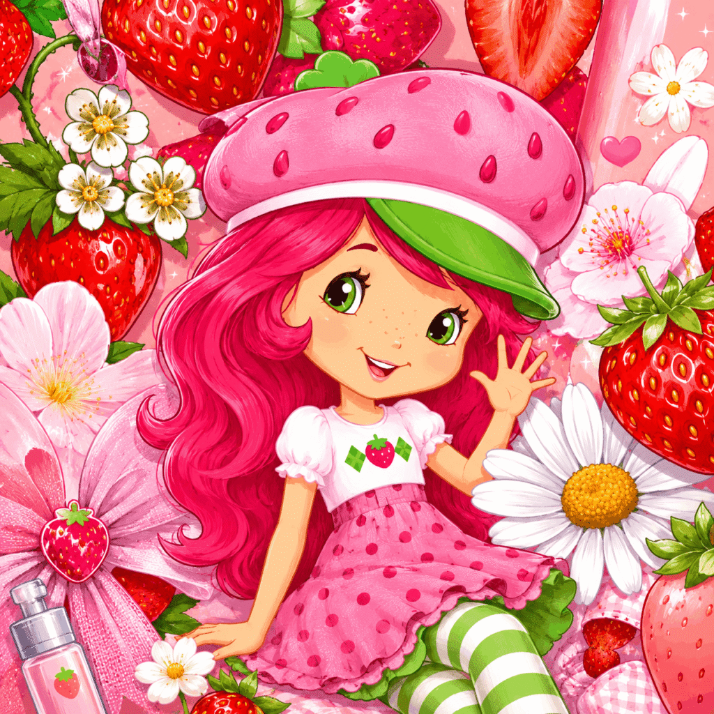 Strawberry garden cheerfulness with a smile