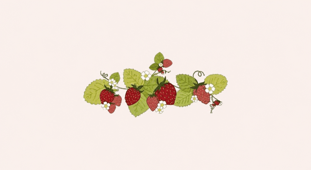 Strawberry garland in soft tones