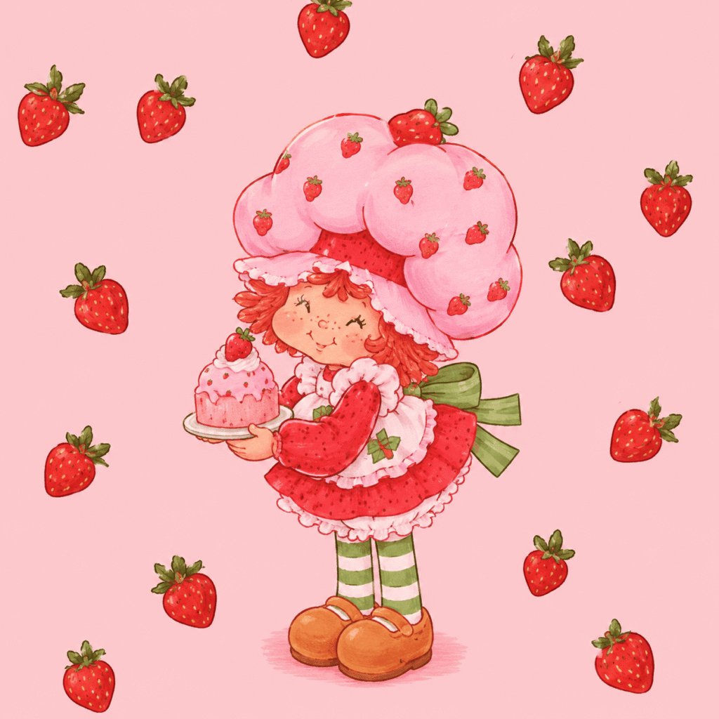 Strawberry girl with cake delight
