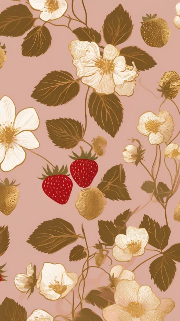 Strawberry pastel vibe Aesthetic Strawberry wallpaper