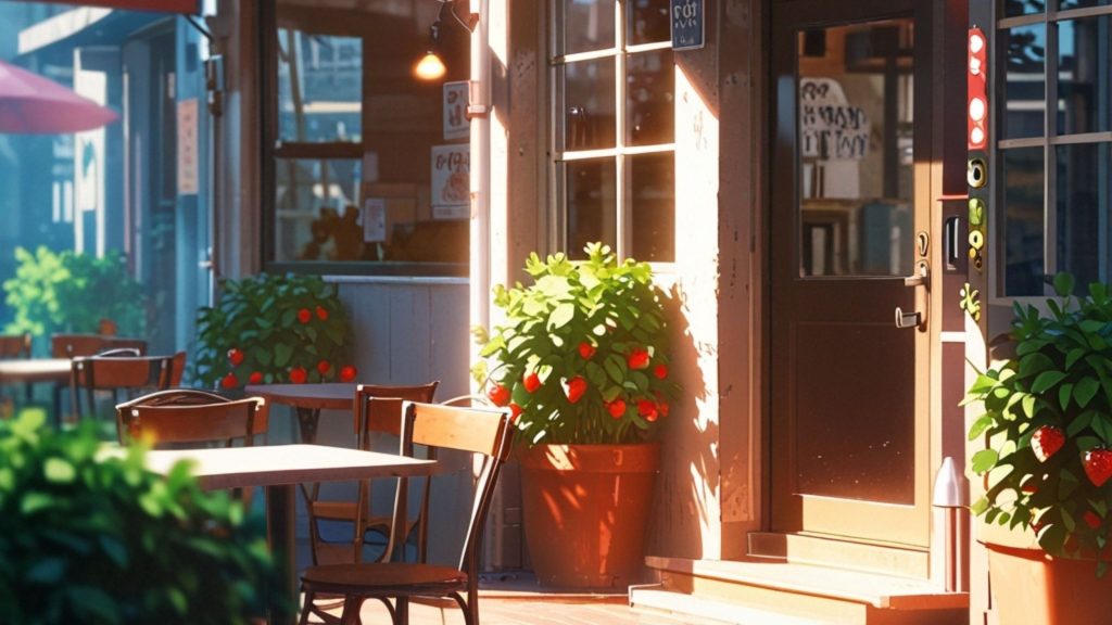 Strawberry themed market with strawberry plants strawberry desktop wallpaper