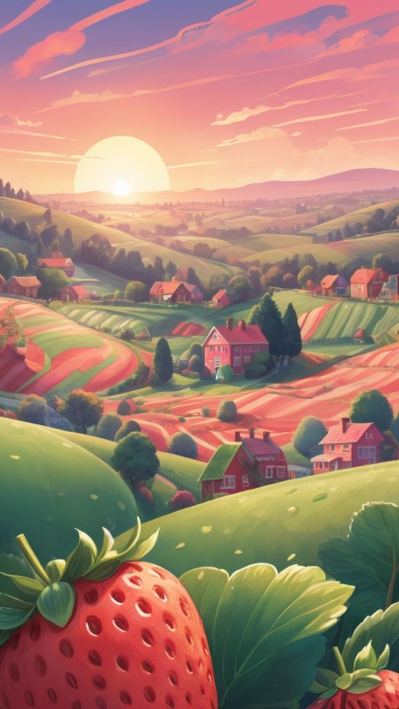 Sunlit valley strawberry shortcake cartoon wallpaper
