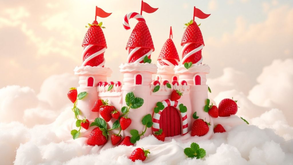 Sweet castle Strawberry Shortcake Cartoon Wallpaper