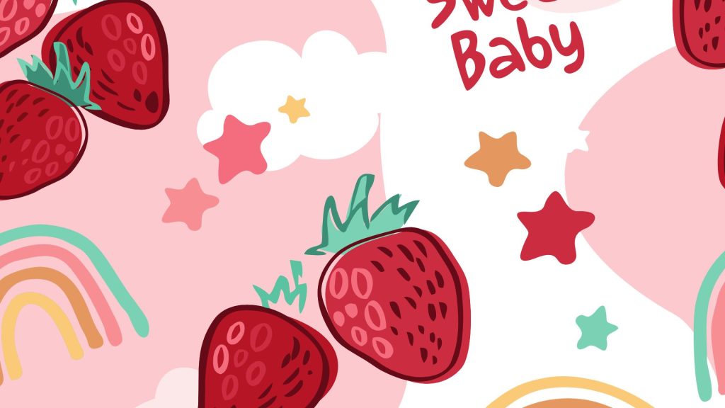 Sweet pink girly themed strawberry background strawberry wallpapers for laptop