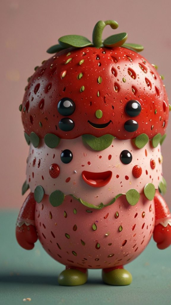 Triple layered strawberry shortcake cartoon wallpaper