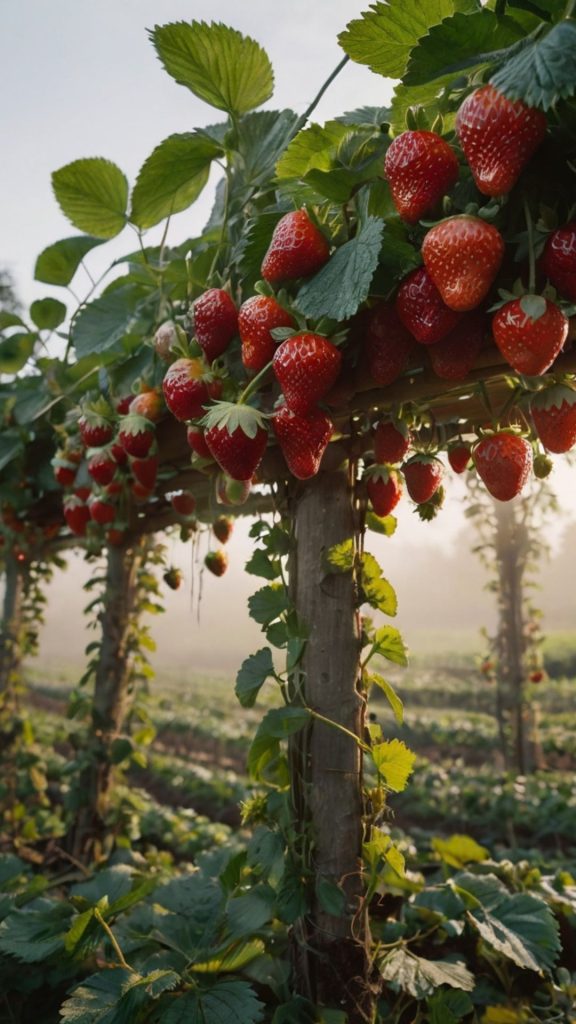 Vintage strawberry farm _strawberry field wallpaper