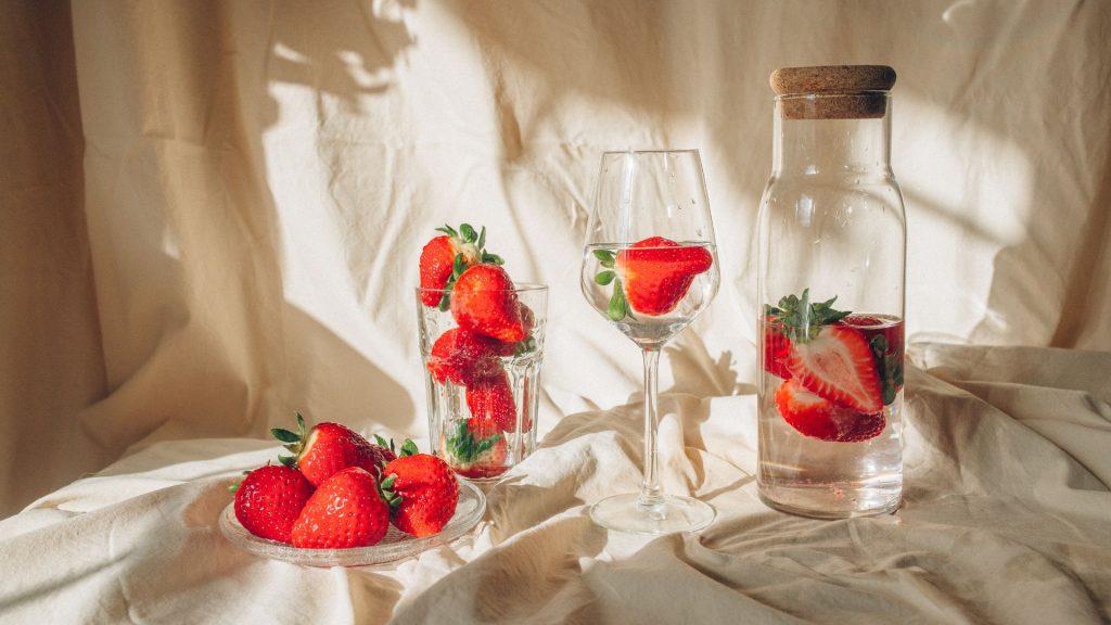 Vintage themed strawberry wallpaper for laptop