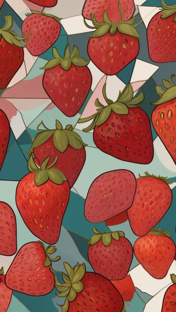 Whimsical design Aesthetic Strawberry wallpaper