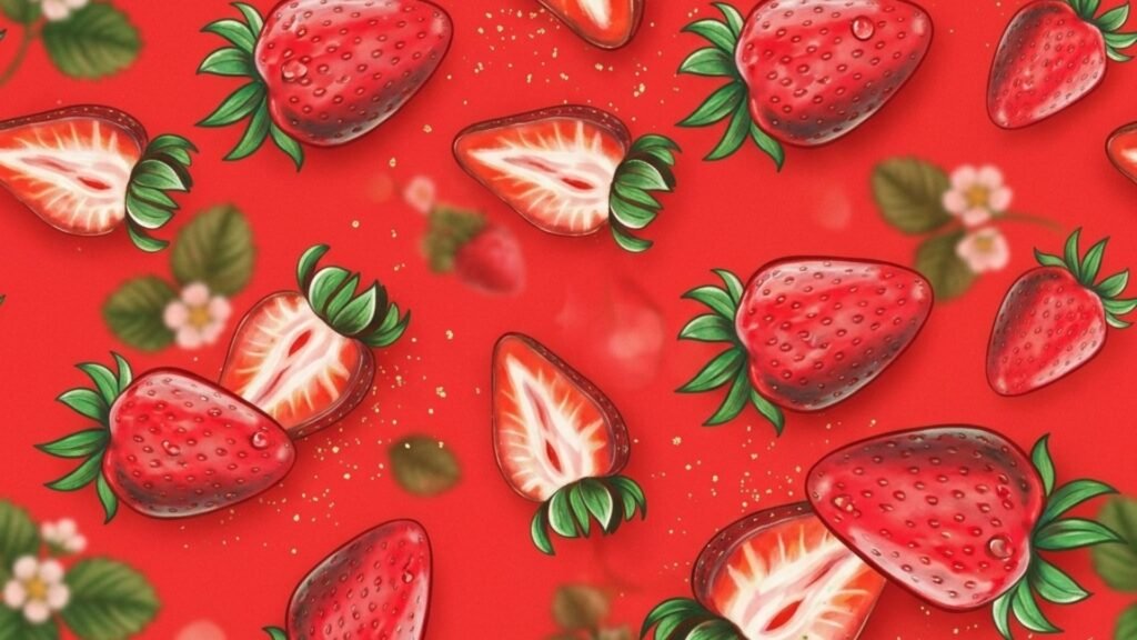 4K vintage strawberry wallpaper