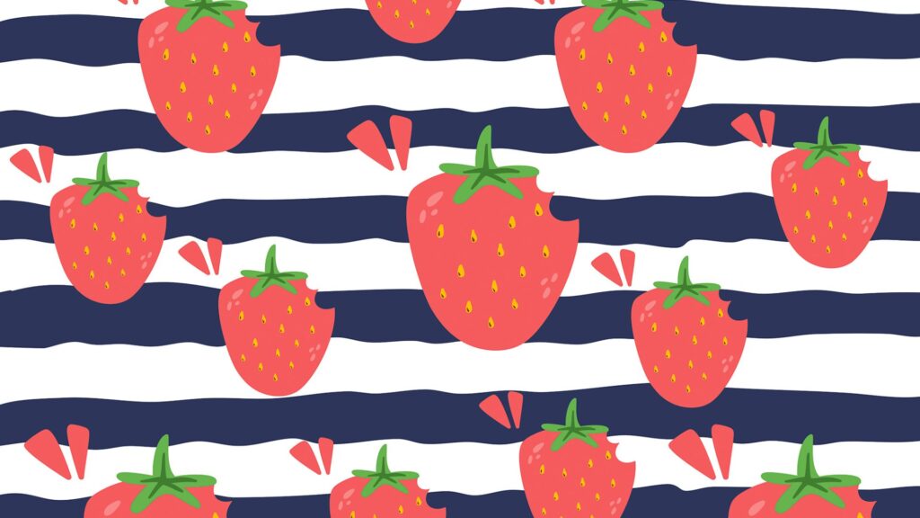 Aesthetic Strawberry Background Wallpaper