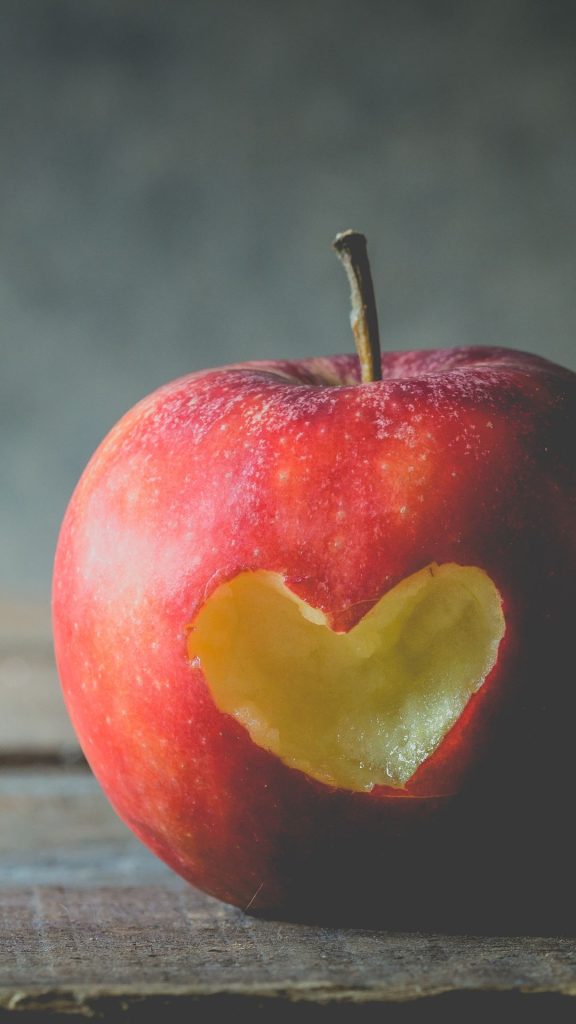 Apple with heart apple wallpapers
