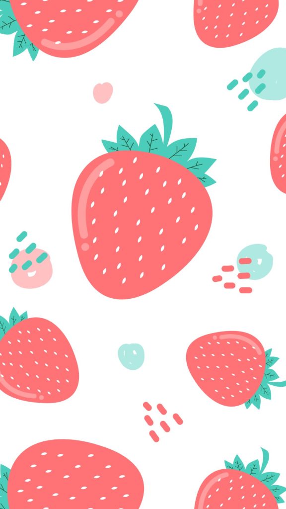 Baby pink strawberries with white background pastel pink strawberry wallpaper