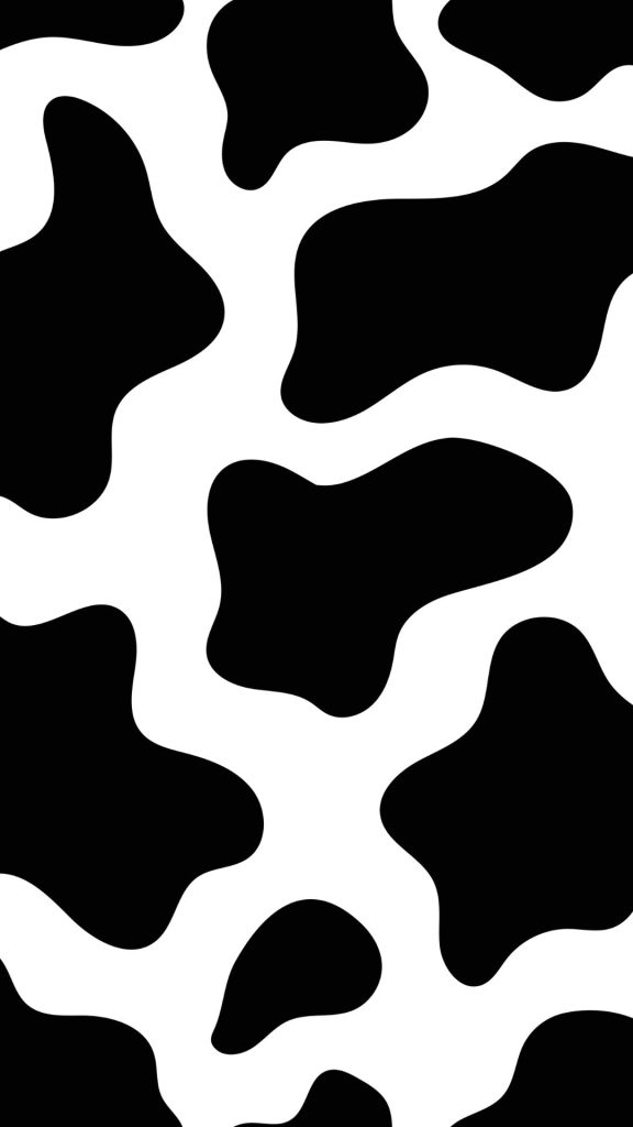 Black and white cow print kawaii strawberry cow wallpaper