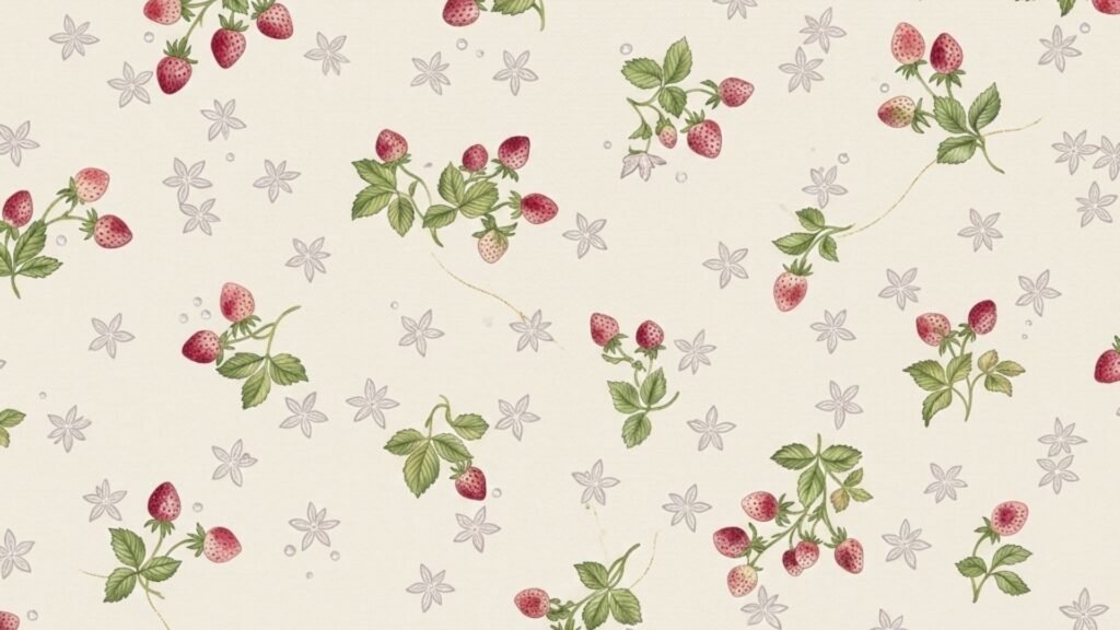 Cottagecore strawberry wallpaper