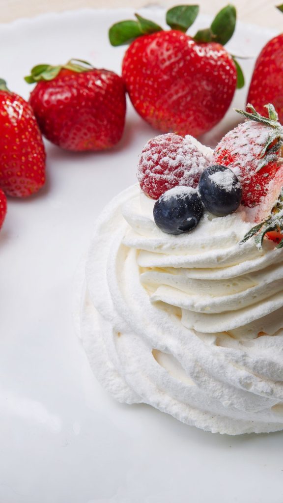 Cream with strawberries and blueberries strawberry shortcake wallpaper