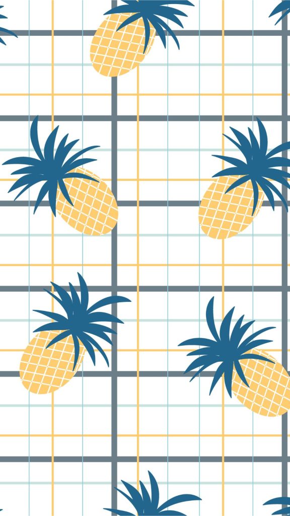 Cute aesthetic pineapples with check background Pineapple wallpaper