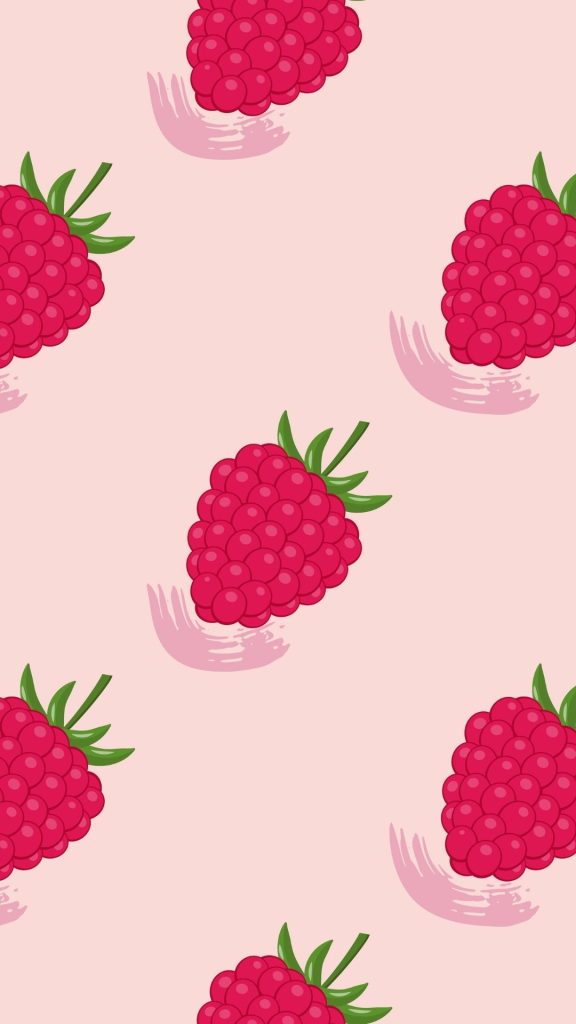 Cute kawaii strawberries with pink background strawberry wallpaper for I phone