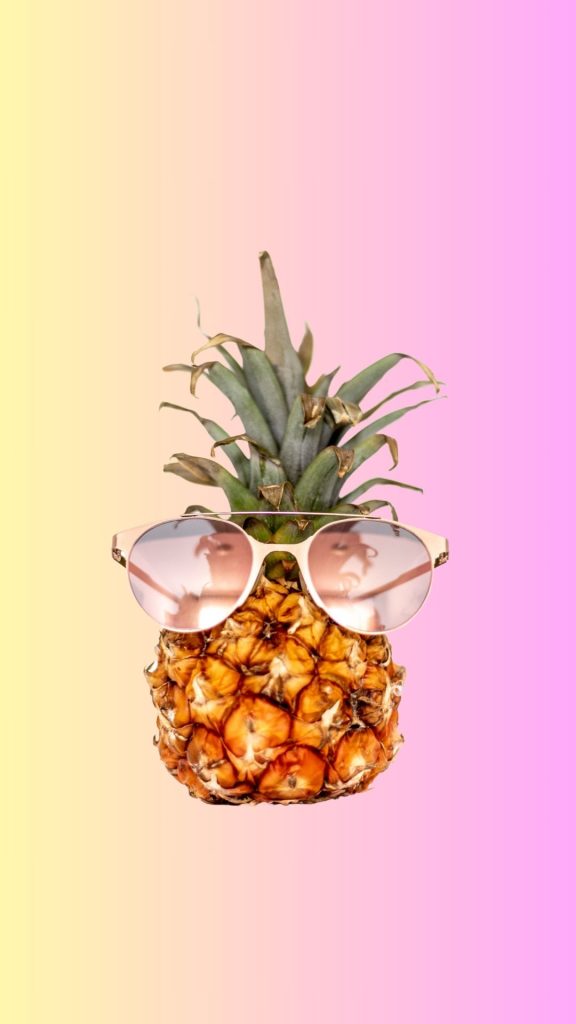 Cute pineapple with pink shades and double shaded background Pineapple wallpaper