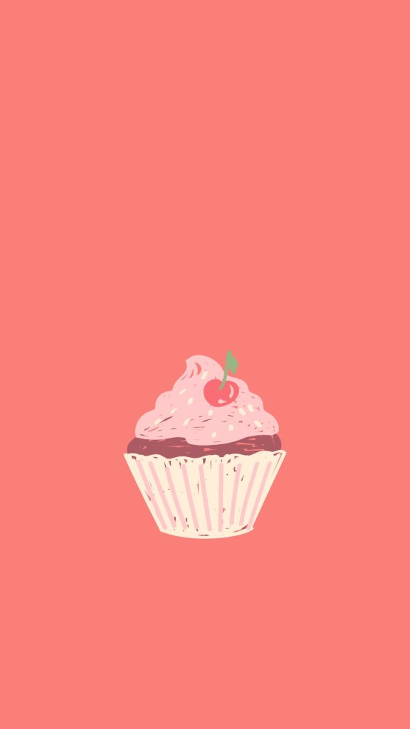 Demure strawberry cupcake with dark pink background strawberry shortcake wallpaper