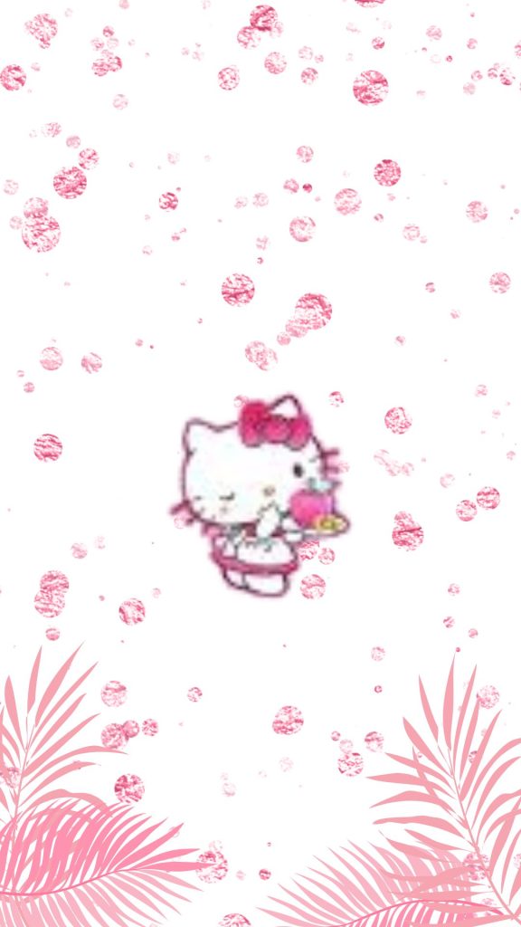 Hello kitty with pink diamonds on white background hello kitty strawberry wallpaper