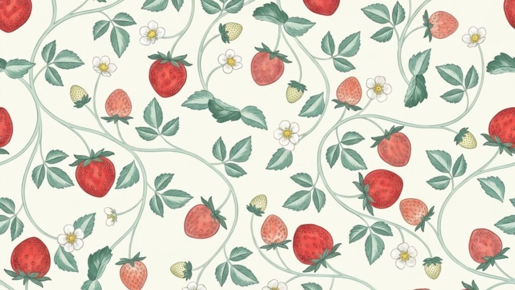 High quality vintage strawberry wallpaper