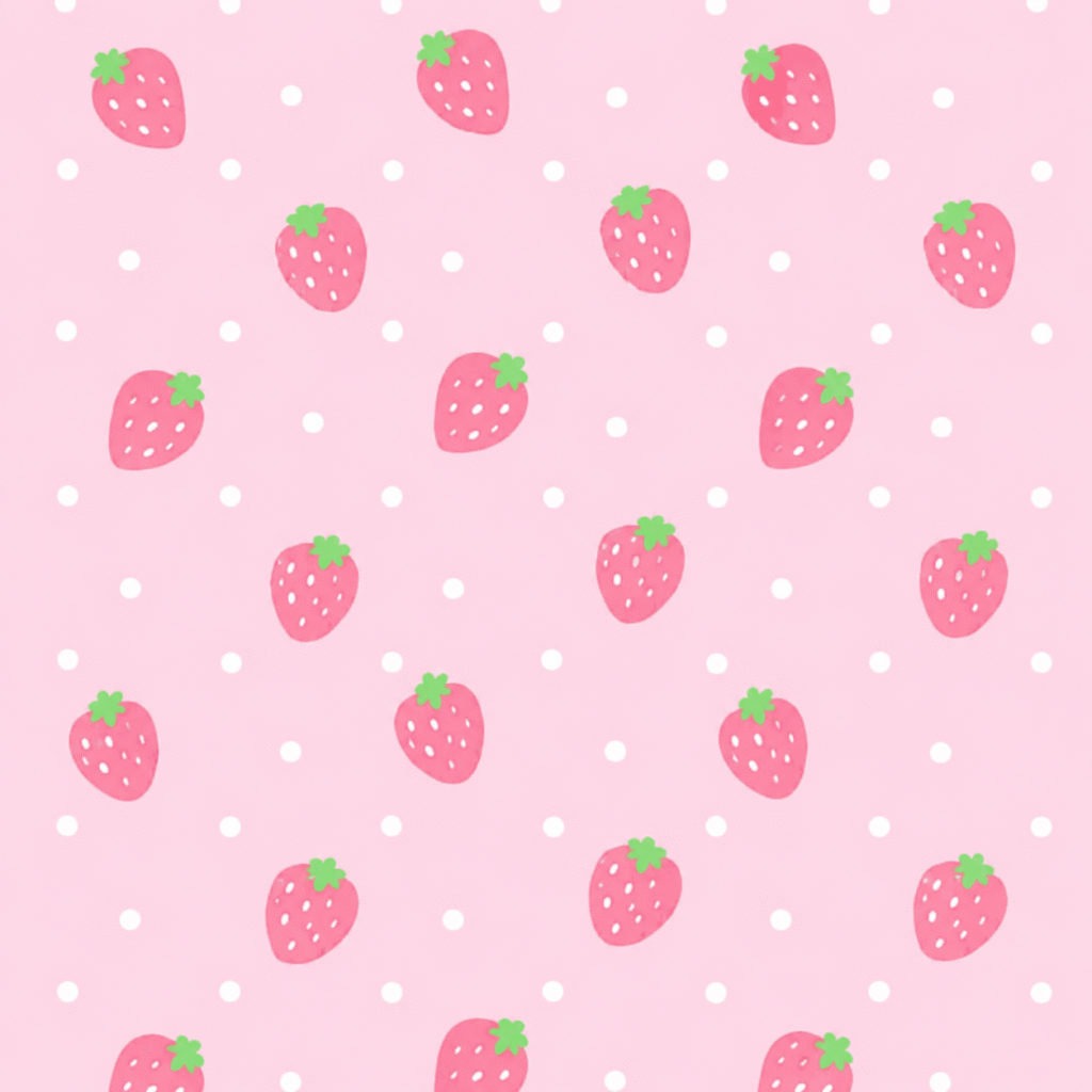 Kawaii strawberry and polka dot pattern
