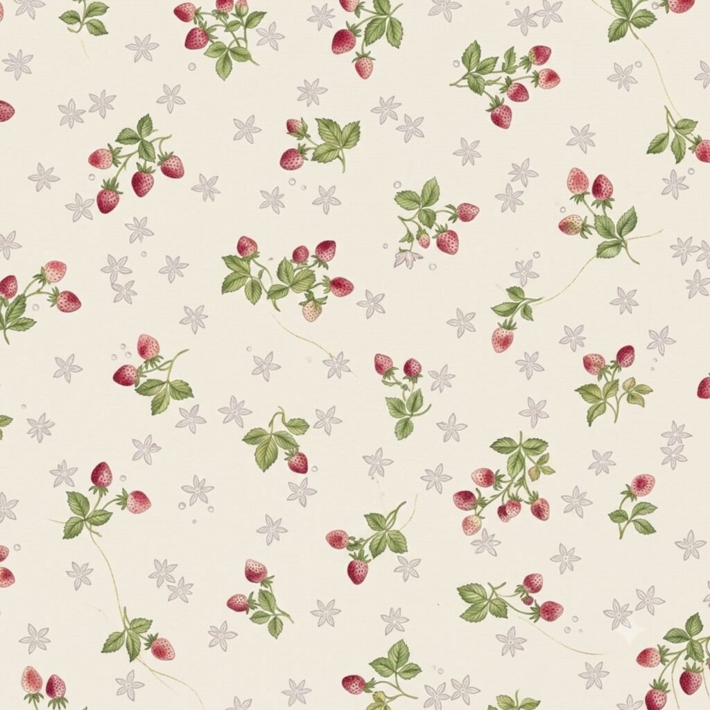 Old-fashioned strawberry wallpaper