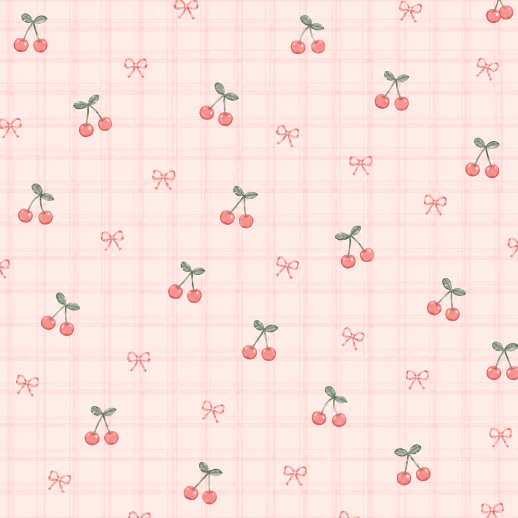 Pastel cherry and bow pattern