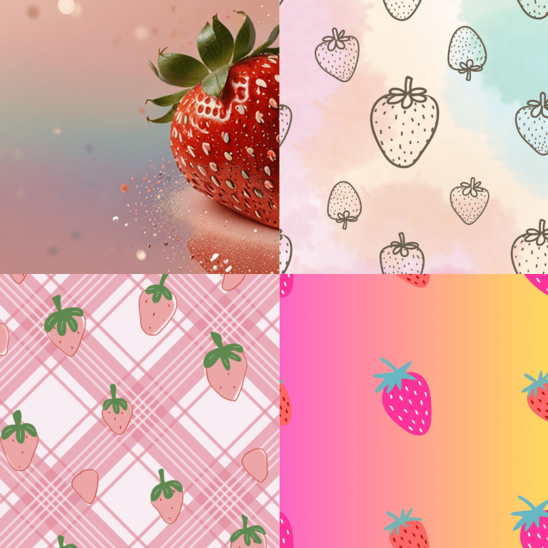Pastel pink strawberry wallpaper
