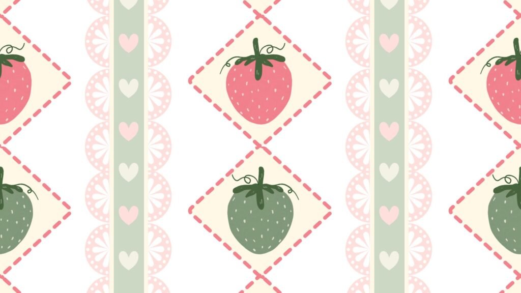 Pastel vintage strawberry wallpaper